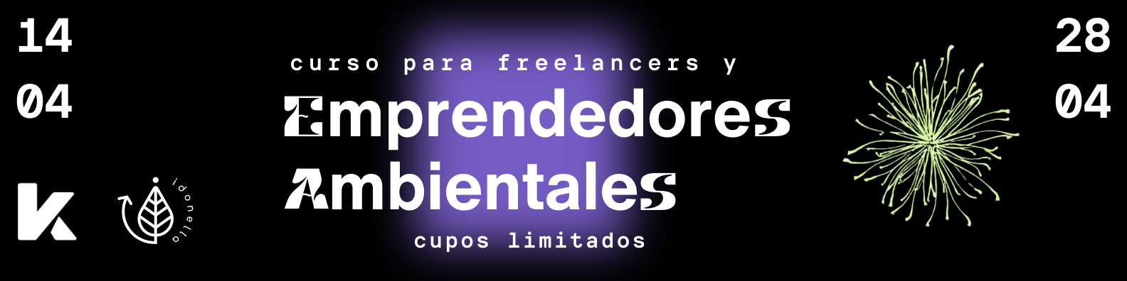 Flyer curso freelancers y emprendedores ambientales