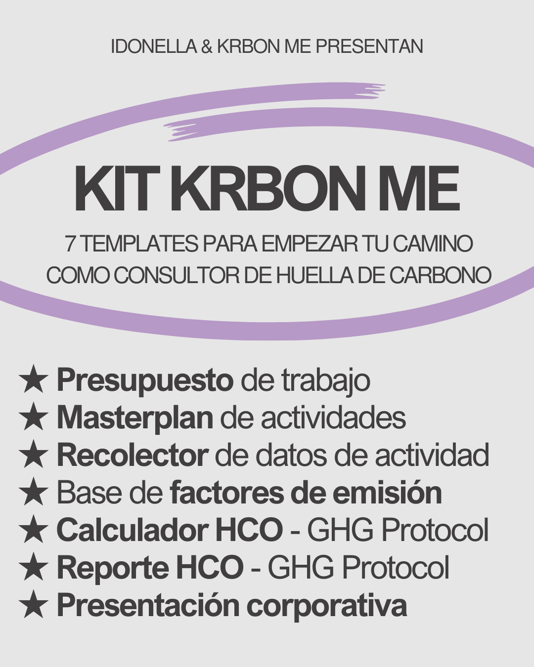 kit krbon me para calcular huella de carbono